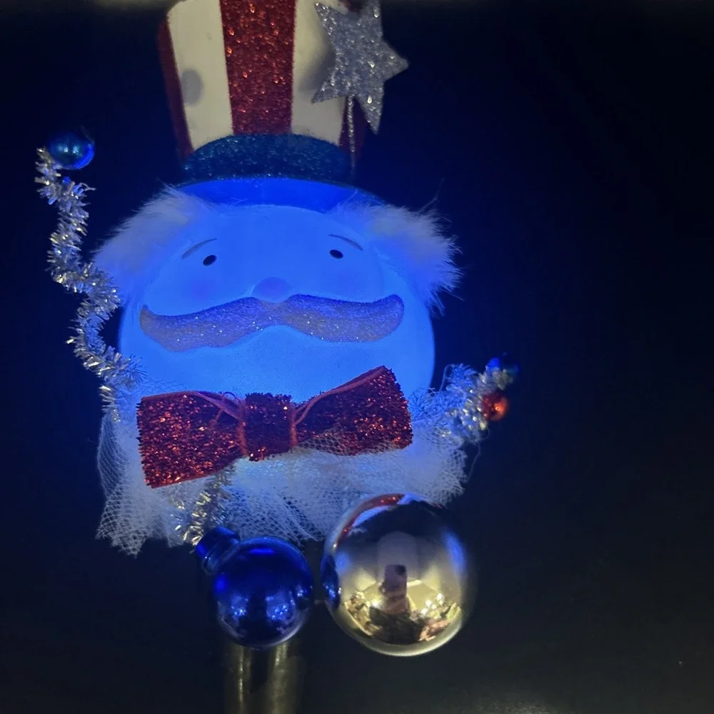 Patriotic Light Up Wine Cork 4th Of July USA 250 Top‎ Hat Uncle Sam